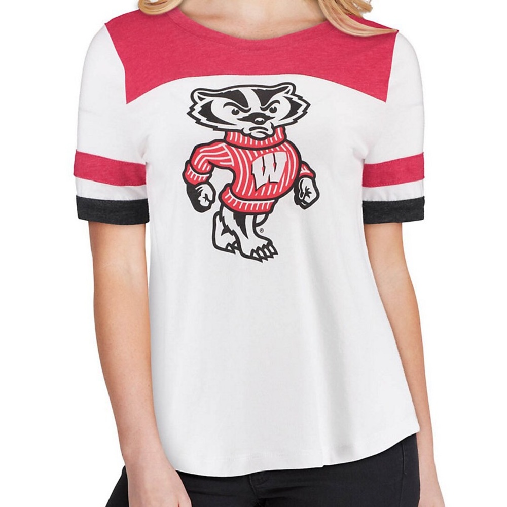 Women's Colosseum White Wisconsin Badgers Show Me the Money T-Shirt